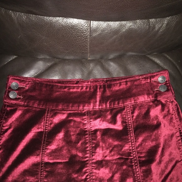 FreePeople Chic Burgundy Velvet Mini Skirt - Picture 5 of 7